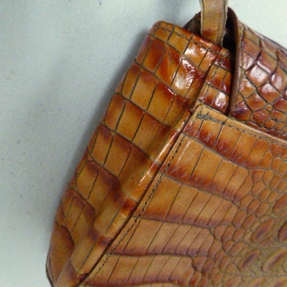 BRAHMIN CROCODILE LEATHER BAG convertible handle CLUTCH purse - Picture 8 of 8